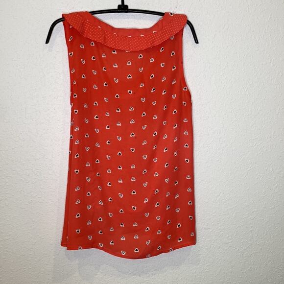 LC Lauren Conrad x Disney Sleeveless Tank Top Heart Print Blouse EUC Sz Sm - Picture 9 of 12